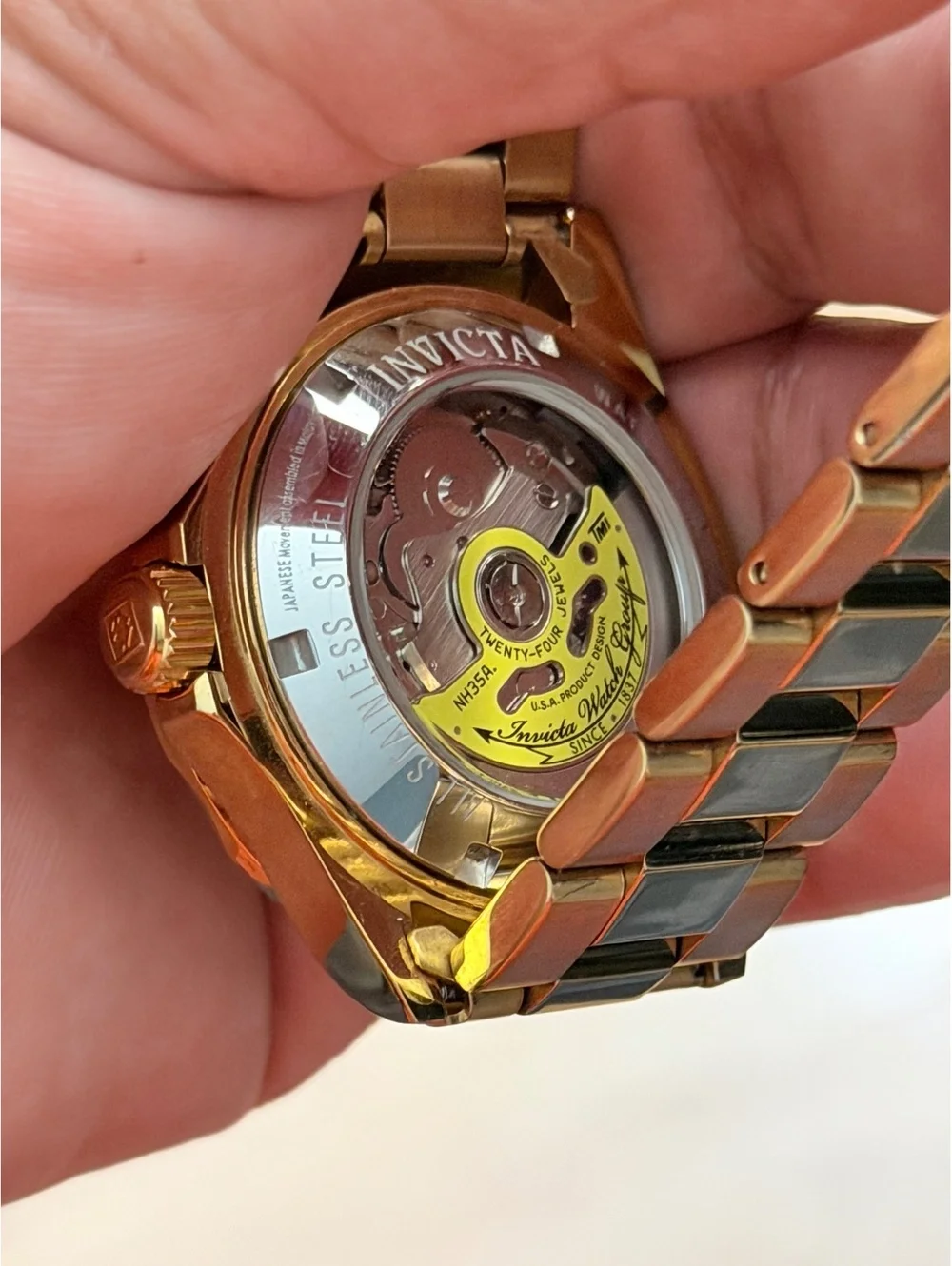 Invicta Pro Diver 28694 Automatic Gold Pearl Watch 40mm